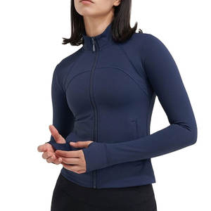Chaqueta deportiva de cuello alto para mujer, top deportivo de manga larga, ropa de fitness con cremallera, chaqueta de yoga, más vendida. - Product Image 1