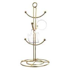 Metal Mug Holder Stand with Rectangular Base Vertical <b>Frame</b> Curved Hooks Hanging Ceramic Coffee Mugs Modern Organizer - Product Image 2