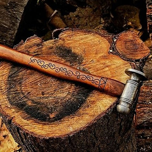Marteau professionnel en acier Damas fait main, outil de forgeron robuste pour la fabrication de lames, le travail des métaux et les applications artisanales - Product Image 4