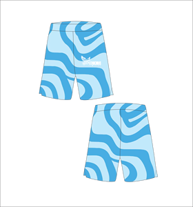 Short de bain décontracté pour homme Ferocious, bleu, à motif géométrique, séchage rapide, taille élastique, imprimé par sublimation - Product Image 1