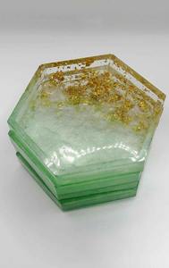 Juego de Posavasos Minimalistas Hechos a Mano con Resina Epoxi para Té y Café con Soporte |   Mesa Moderna Cuadrada y Redonda - Product Image 2