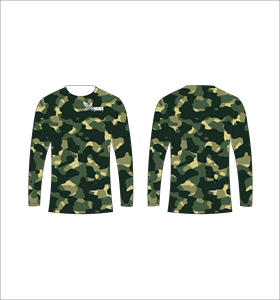 T-shirt à manches longues camouflage Woodland personnalisé, anti-humidité, haute performance, pour entraînement sportif, haut de sport durable pour le fitness - Product Image 1