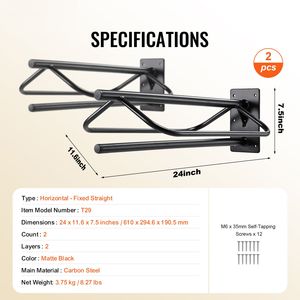 Lot de 2 supports muraux robustes en acier pour selles, 23,8 x 12,6 x 10,2 po, style western, pour écurie de chevaux - Product Image 2