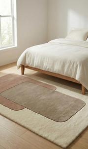 Alfombra Moderna de Diseño Geométrico Superpuesto, Tejida a Mano, Suave y Minimalista para Sala de Estar, Dormitorio y Decoración del Hogar - Product Image 6