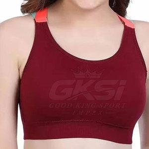 Soutien-gorge de sport de couleur unie beige clair, fabriqué en usine, produit le plus vendu, avec des matériaux de qualité supérieure, soutien-gorge de sport tendance pour femmes - Product Image 5