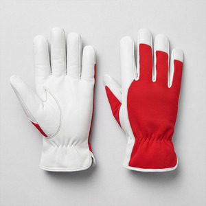 Gants de protection individuelle haute performance en cuir de chèvre avec logo personnalisé, résistants à la chaleur et à la déchirure, avec manchette élastique - Product Image 2