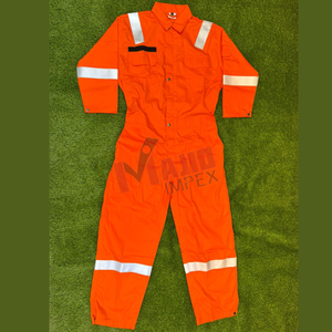 Custom FR Coveralls Men Flame Retardant Cotton Workwear High Visibility Reflective Safety Overall - Product Image 2