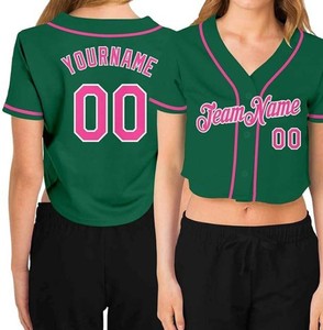 Camiseta Deportiva Corta de Béisbol Personalizada con Texto en Color Sólido para Mujeres, Adolescentes y Niñas, Top Corto para Softbol y Cricket con Transferencia Térmica - Product Image 3