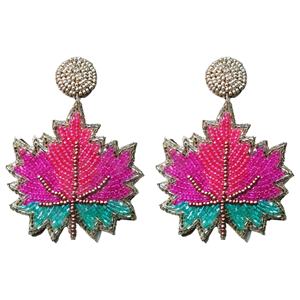 Pendientes Colgantes Plateados con Bordado en Forma de Flor Inspirados en la Naturaleza, Joyería Ecológica Tejida a Mano para Mujer - Product Image 1