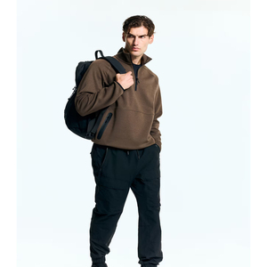 Sweat-shirts de sport à capuche noirs personnalisés pour hommes 2026 – Veste respirante à capuche pour l'hiver, séchage rapide, mode extérieure, gym, yoga - Product Image 4