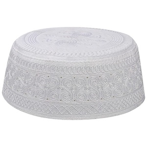 Vente en gros de chapeau de prière BD en coton blanc élastique fait à la main chapeau islamique Kufi chapeaux pour hommes du Bangladesh - Product Image 2