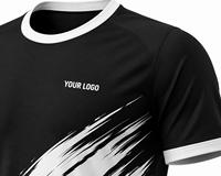 Ensemble d'uniformes de football unisexe personnalisables, noir et blanc, impression sublimée, col en V, manches courtes, polyester respirant et anti-transpiration