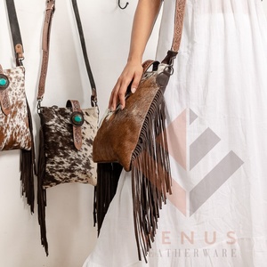 กระเป๋าสะพายของผู้หญิงหนังวัวแท้สไตล์โบโฮ & เพรพพี้กระเป๋ากันน้ำกันขโมยสำหรับฤดูร้อน - Product Image 3