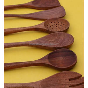 CraftCore 3-Piece Sustainable <b>Wooden</b> <b>Cooking</b> <b>Spoon</b> Set | Handmade Mango Acacia Wood Kitchen Utensils Flat Curved Edges - Product Image 6