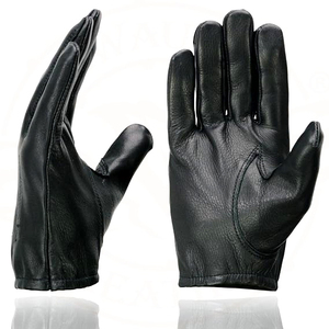 Gants de moto en cuir de vachette noir pour homme Samroz Sports - Product Image 1