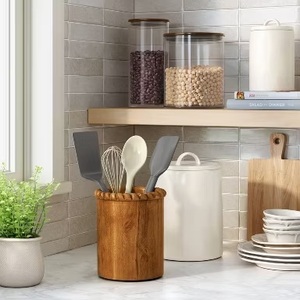 Minimalist Ceramic Pantry Canister Loop Handle Lid Airtight <b>Storage</b> Jar Modern <b>Kitchen</b> Organizer Elegant Counter Essential - Product Image 4