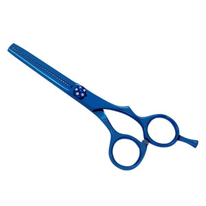Professional Salon Thinning Scissors Customized Logo Blue <b>Barber</b> Hairdresser Scissors Sharp <b>Blade</b> Tip Stainless Steel - Product Image 1