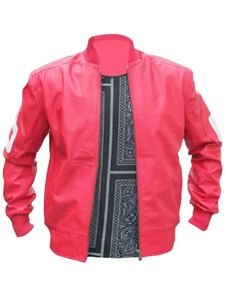 แจ็คเก็ตหนังสีชมพูทรงบอมเบอร์ 8 บอล - Product Image 1