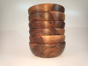Environment Friendly <b>Large</b> Carved Wooden Wave <b>Bowl</b> <b>Mixing</b> Cooking Kitchenware Multifunction <b>Bowls</b> Decorative <b>Bowl</b> With Logo - Product Image 4