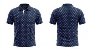 Camisa Polo Azul Marino con Puntos Blancos, Camisa de Golf Casual de Manga Corta para Hombre, Prenda de Verano Transpirable para Hombre, Nueva - Product Image 2