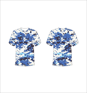 เสื้อยืดผู้ชายลายพรางสีน้ำเงินแบบขายส่ง เสื้อยืดกราฟิกคุณภาพสูง พิมพ์ลายพรางพิกเซล สตรีทแวร์ เสื้อยืดผู้ชายขายส่งจำนวนมาก - Product Image 1