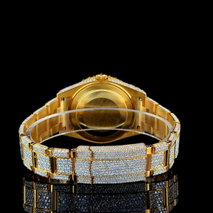 Reloj Deportivo de Acero Inoxidable con Cristal de 41 mm para Hombre, Calidad VVS, Chapado en Oro Amarillo, Movimiento de Cuarzo ETA, Analógico, Correa de 20 mm - Product Image 6