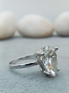 Luxurious Moissanite Diamond <b>Ring</b> Customized 925 <b>Silver</b> White 10K 18K Gold Trendy Wedding Band Pave Parties Anniversaries - Product Image 1