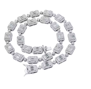 Collar de cadena de tenis con moissanita engastada, joyería de lujo estilo hip hop para hombres y mujeres - Product Image 5