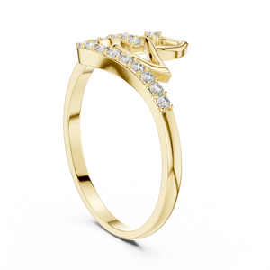 Anillo solitario minimalista de oro amarillo macizo de 14k con diamante redondo de talla brillante para mujer, ideal para compromiso, aniversario o regalo de boda. - Product Image 2