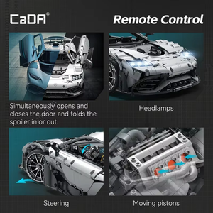 Nouvel ensemble de construction MOC-C61503W : Voiture de sport technique, hypercar, véhicule rapide, briques de puzzle, jouet éducatif, cadeau de Noël pour enfants - Product Image 5