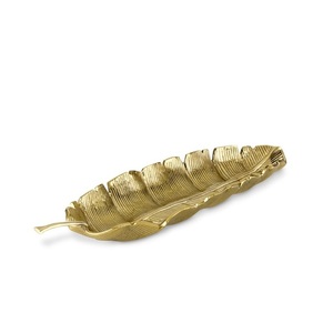 Kayna Export Handicraft Aluminum Gold Leaf Decorative <b>Tray</b> Irregular Shape Coastal Design Multi-piece Package for Decoration - Product Image 1