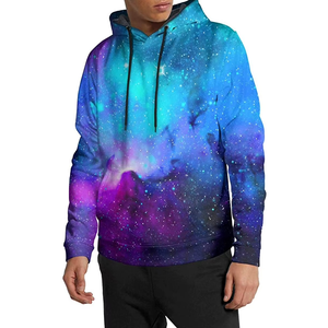 Sudadera con Capucha Estampada con Diseño de Galaxia para Hombre, Corte Regular, Informal, Manga Larga, Tejido de Poliéster, Ropa de Otoño - Product Image 1