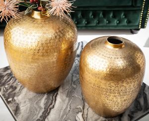 Vase de table rond en fer forgé, design Art Déco, fait main, taille personnalisée, pour la décoration du salon - La vague métallique - Product Image 2