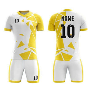 Ensemble d'uniformes de football imprimés, respirants, légers, à séchage rapide, 100% polyester, personnalisables, de haute qualité, unisexes, pour adultes - Product Image 2