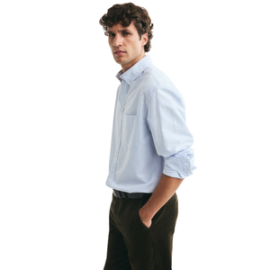 Chemise Oxford pour homme, coupe classique, en coton, manches longues, boutonnée, décontractée, pour le bureau, confortable et élégante. - Product Image 4