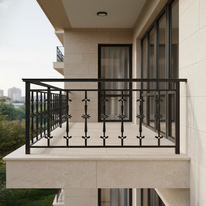 Balaustra <span class=keywords><strong>in</strong></span> <span class=keywords><strong>Ferro</strong></span> Battuto Ornamentale Moderno di Alta Qualità, Design Senza Cornice, Resistente all'Acqua, Grafica Personalizzata per Balcone - Product Image 1