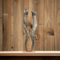 Paire de cornes de vache naturelles sculptées décoratives, 25-30 pouces, caractéristique régionale européenne, pour la décoration intérieure, cadeaux, artisanat, non polies