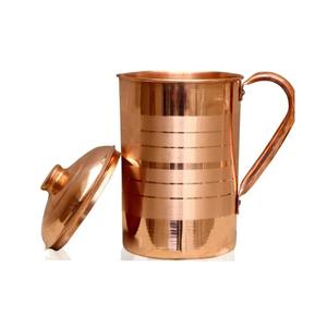 Jarra de agua clásica de cobre para uso diario que ayuda a equilibrar la dosha corporal y mejora la salud general, de proveedor indio para exportación a granel. - Product Image 5