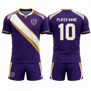 Maillot de football MEGAMAPLE pour homme, col en V, sans manches, blanc et or, imprimé par transfert thermique, respirant et anti-humidité - Product Image 1
