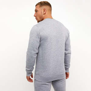 Ensemble de survêtement sport décontracté pour homme grande taille, léger, 100 % coton, écologique, col rond, pantalon de jogging, marron et blanc - Product Image 6