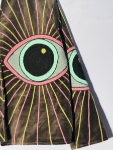 Veste Suzani en velours brodée à la main - Kimono œil maléfique psychédélique - Manteau bohème tendance - Product Image 3