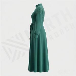 ชุดกิโมโนแบบ OEM ปี 2025 เสื้อคลุมอาบายะ ผ้าโพลีเอสเตอร์เนื้อนุ่ม ยืดหยุ่นสูง หนาขึ้น สำหรับผู้หญิงมุสลิม คอวี แขนยาว เหมาะสำหรับงานปาร์ตี้ รอมฎอน งานแต่งงาน - Product Image 3