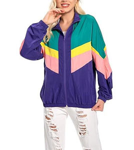Veste coupe-vent légère de qualité supérieure pour femmes, manches longues, fermeture éclair avant, couleur contrastée, confortable. - Product Image 6