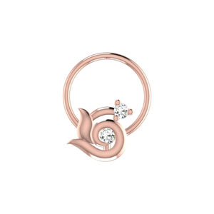 เครื่องประดับจมูกทอง 14K ลายดอกไม้ ดีไซน์สวยงาม สำหรับผู้หญิง สไตล์ชาติพันธุ์ ประดับเพชรธรรมชาติ 0.03 กะรัต - Product Image 2