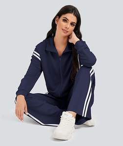 Ensemble de survêtement 2 pièces en polyester de qualité supérieure pour femme, avec fermeture éclair - Product Image 3