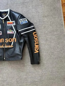 Chaqueta de Motociclista de Cuero Vanson Negra Estilo Cafe Racer - Product Image 4