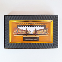 Marionnettes d'ombre en cuir Punakawan indonésiennes artisanales, cadre rectangulaire pour marionnettes d'ombre, œuvre d'art culturelle traditionnelle, condoléances