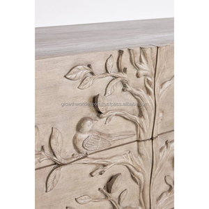 Modern New Style Handmade Wooden Sideboard with 6 Wooden Vintage <strong>Design</strong> White <strong>Side</strong> Board With Storage Living Room Home Furniture - Product Image 3