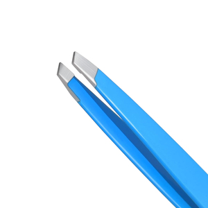 Pinzas Profesionales para Cejas Azules de Acero Inoxidable, Punta Inclinada Personalizada, Tijeras para Depilación de Cejas, Bajo MOQ, OEM/ODM - Product Image 3
