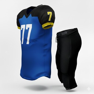 Maillot de football américain sur mesure à taille élastique avec impression personnalisée intégrale 100% polyester à manches courtes - Product Image 3